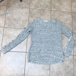 Grey and white sweater